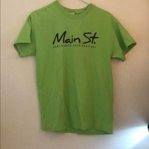 A green festival t-shirt